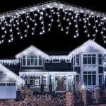 Casa si Gradina - Corpuri si surse de iluminat - Iluminat exterior - Instalatii luminoase exterior - Instalatie Luminoasa cu Franjuri Inegali, Alb Cald, Rece si Multicolora, 320/640 LED-uri, 15m/25m - 25m-640LED - Infinity.ro