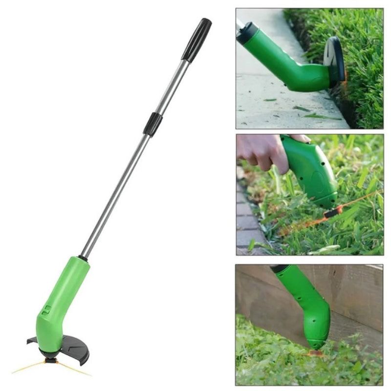 Casa si Gradina/Gradinarit si plante/Utilaje gradina/Masini de tuns iarba - Mini masina de tuns iarba 9V, fara fir, maner telescopic, 40x10x6.6cm, argintiu-verde - Infinity.ro