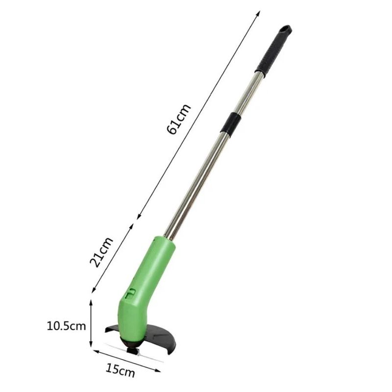 Casa si Gradina/Gradinarit si plante/Utilaje gradina/Masini de tuns iarba - Mini masina de tuns iarba 9V, fara fir, maner telescopic, 40x10x6.6cm, argintiu-verde - Infinity.ro