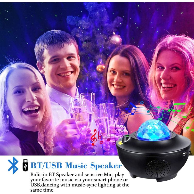 Casa si Gradina - Corpuri si surse de iluminat - Veioze si lampi - Lampadare - Lampa - Proiector inteligent cu lumina rotativa de noapte, boxa Bluetooth incorporata si telecomanda - Infinity.ro