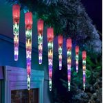 Casa si Gradina - Corpuri si surse de iluminat - Iluminat exterior - Instalatii luminoase exterior - Instalatie lumioasa LED, cu 8 Turturi, Alb Cald, Alb Rece, Albastru si Multicolor, 3m - Multicolor - Infinity.ro