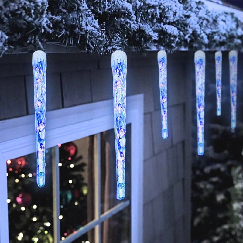 Casa si Gradina - Corpuri si surse de iluminat - Iluminat exterior - Instalatii luminoase exterior - Instalatie lumioasa LED, cu 8 Turturi, Alb Cald, Alb Rece, Albastru si Multicolor, 3m - Multicolor - Infinity.ro