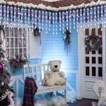 Casa si Gradina - Corpuri si surse de iluminat - Iluminat exterior - Instalatii luminoase exterior - Instalatie lumioasa LED, cu 8 Turturi, Alb Cald, Alb Rece, Albastru si Multicolor, 3m - Multicolor - Infinity.ro
