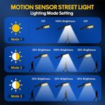 Casa si Gradina - Corpuri si surse de iluminat - Iluminat exterior - Lampi solare - Set 4 x Lampi solare stradale LED, cu 6 cadrane, senzor miscare, IP65, negru - Infinity.ro