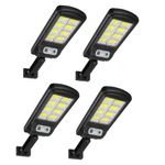 Casa si Gradina - Corpuri si surse de iluminat - Iluminat exterior - Lampi solare - Set 4 x lampi solare stradale, cu 8 cadre, 160 LED-uri, 30W, pe inductie, senzor miscare, pentru curte, alee - Infinity.ro