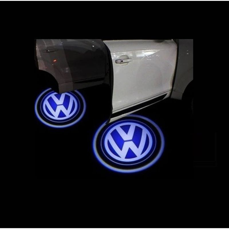 Casa si Gradina - Corpuri si surse de iluminat - Iluminat exterior - Lampi solare - Set 2 lampi LED pentru portiera auto compatibil cu logo VW - Infinity.ro