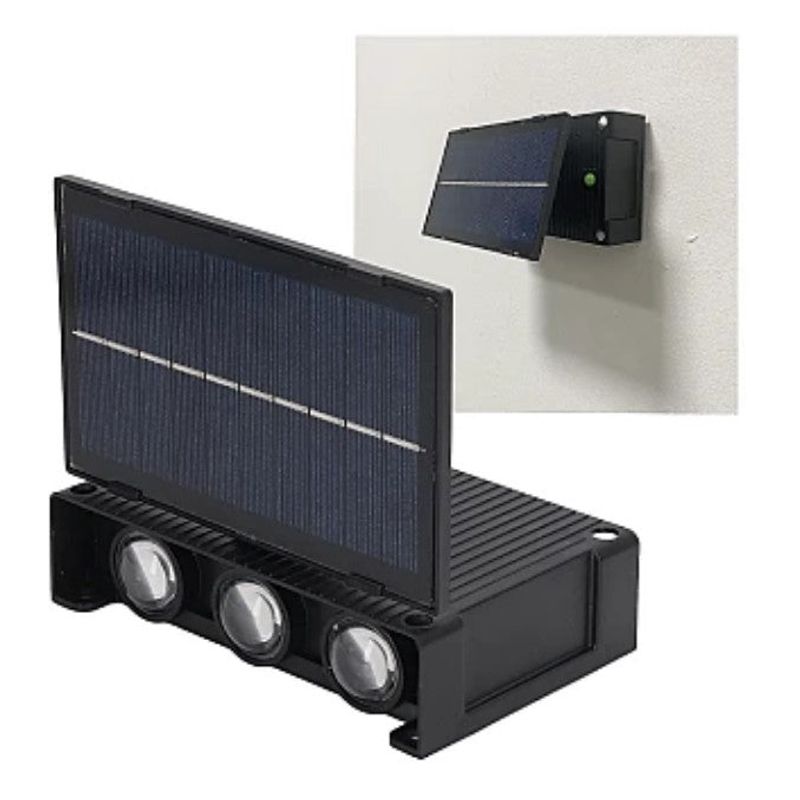 Casa si Gradina - Corpuri si surse de iluminat - Iluminat exterior - Lampi solare - Lampa Solara de Perete, Dubla, cu Panou Solar 6 LED, montaj pe perete, iluminare sus/jos - Infinity.ro