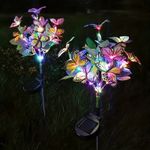 Casa si Gradina - Corpuri si surse de iluminat - Iluminat exterior - Lampi solare - Lampa Solara cu Fluturi Multicolori pentru Gradina sau Terasa, IP65, cu Senzor de Lumina, 65cm Inaltime - Infinity.ro