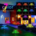 Casa si Gradina - Corpuri si surse de iluminat - Iluminat exterior - Lampi solare - 2 x Lampa solara decorativa, tip meduza, pentru gradina, cu lumina LED RGB, fibra optica, 7 culori - Infinity.ro