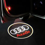 Casa si Gradina - Corpuri si surse de iluminat - Iluminat exterior - Lampi solare - Set 2 lampi LED pentru portiera auto compatibil cu logo Audi - Infinity.ro