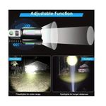 Casa si Gradina - Corpuri si surse de iluminat - Iluminat exterior - Lanterne - Lanterna tactica 6500lm, 26650mah baterie, incarcare USB Type-C, Zoom, negru - Infinity.ro