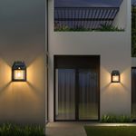 Casa si Gradina - Corpuri si surse de iluminat - Iluminat exterior - Lampi solare - Set 5 x Lampi Solare de Perete 2W, 600LM, rezistenta la apa IP65, pentru gradina sau casa, negru - Infinity.ro