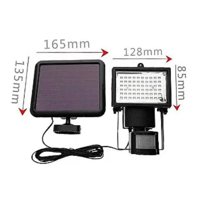 Casa si Gradina - Corpuri si surse de iluminat - Iluminat exterior - Lampi solare - Lampa LED cu panou solar, 60 LED, senzor de miscare, 15W - Infinity.ro