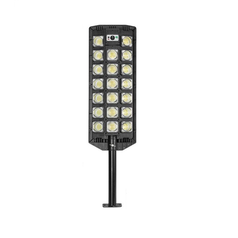 Casa si Gradina - Corpuri si surse de iluminat - Iluminat exterior - Lampi solare - Lampa solara stradala W7102B-7 cu 20 x LED COB 3W, IP65, cu senzor miscare si telecomanda, negru - Infinity.ro
