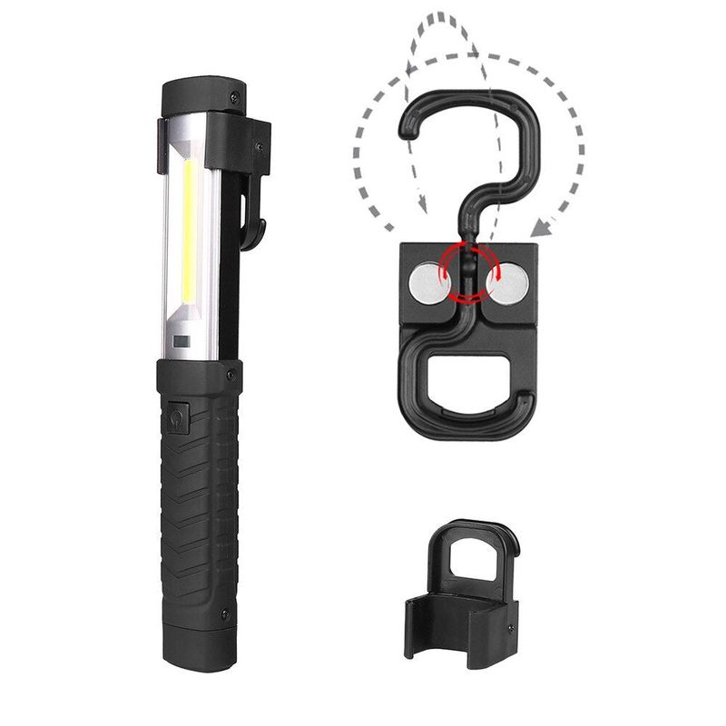 Casa si Gradina - Corpuri si surse de iluminat - Veioze si lampi - Lampadare - Lampa Magnetica LED Lumina Frontala si Laterala, portabila, reincarcabila USB - Negru - Infinity.ro