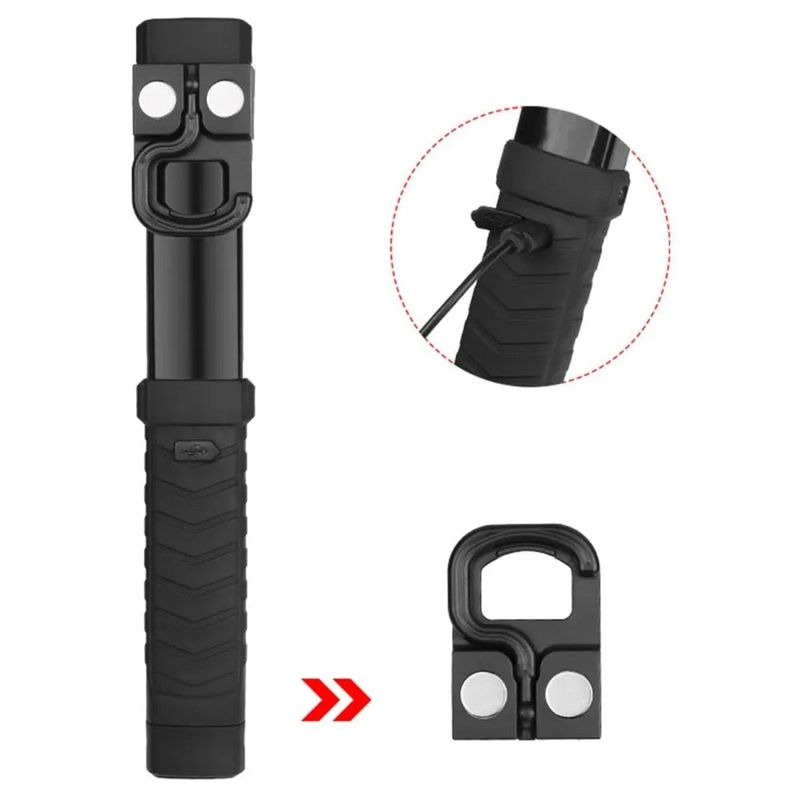 Casa si Gradina - Corpuri si surse de iluminat - Veioze si lampi - Lampadare - Lampa Magnetica LED Lumina Frontala si Laterala, portabila, reincarcabila USB - Negru - Infinity.ro