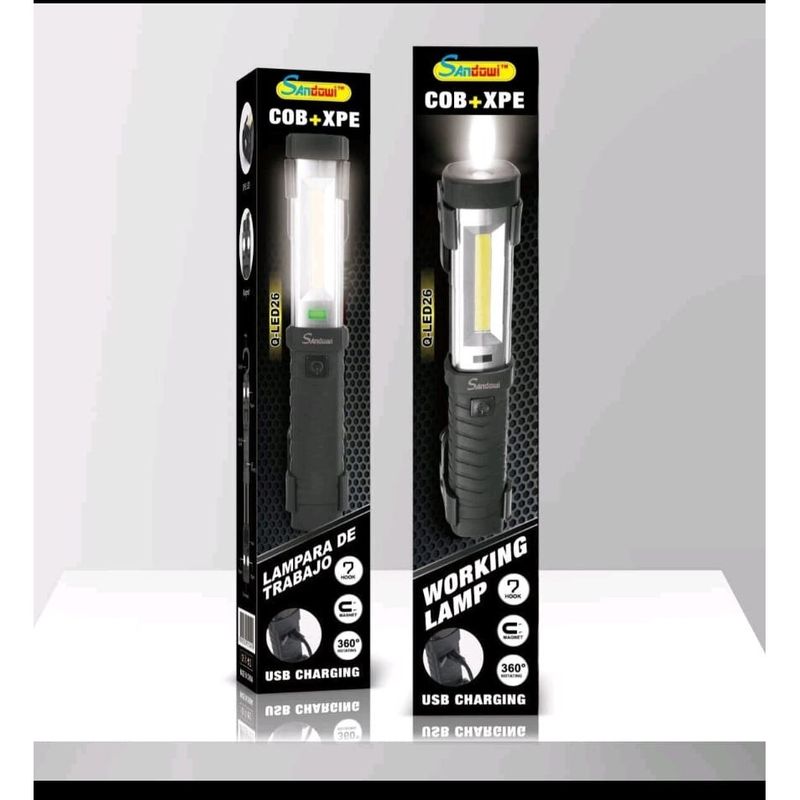 Casa si Gradina - Corpuri si surse de iluminat - Veioze si lampi - Lampadare - Lampa Magnetica LED Lumina Frontala si Laterala, portabila, reincarcabila USB - Negru - Infinity.ro