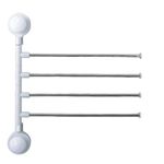 Casa si Gradina - Sanitare - Suporturi si accesorii baie - Suporturi baie - Suport de baie pentru 4 prosoape, cu ventuze, din ABS, alb-gri - Infinity.ro