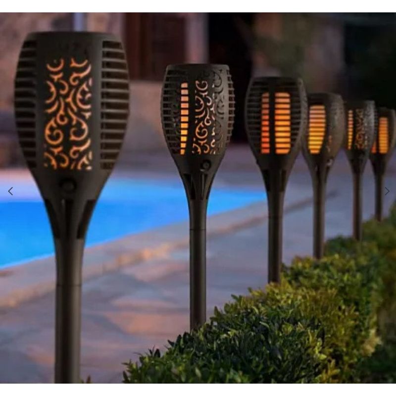 Casa si Gradina - Corpuri si surse de iluminat - Iluminat exterior - Lampi solare - Lampa solara cu efect de flacara pentru gradina sau terasa, inaltime 78cm - Infinity.ro