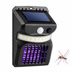 Casa si Gradina - Corpuri si surse de iluminat - Iluminat exterior - Lampi solare - Lampa solara de perete 2 in 1, cu sistem anti tantari, model W792, lumina alba si violet, cu inductie, negru - Infinity.ro