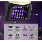 Casa si Gradina - Corpuri si surse de iluminat - Iluminat exterior - Lampi solare - Lampa solara de perete 2 in 1, cu sistem anti tantari, model W792, lumina alba si violet, cu inductie, negru - Infinity.ro