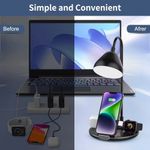 Laptop, Telefoane si Tablete - Telefoane mobile si accesorii - Accesorii Telefoane - Incarcatoare telefoane - Statie de incarcare rapida, 20W, pliabila, cu lampa LED, incarcare wireless pentru smartphone, casti si ceas, negru - Infinity.ro