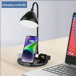 Laptop, Telefoane si Tablete - Telefoane mobile si accesorii - Accesorii Telefoane - Incarcatoare telefoane - Statie de incarcare rapida, 20W, pliabila, cu lampa LED, incarcare wireless pentru smartphone, casti si ceas, negru - Infinity.ro