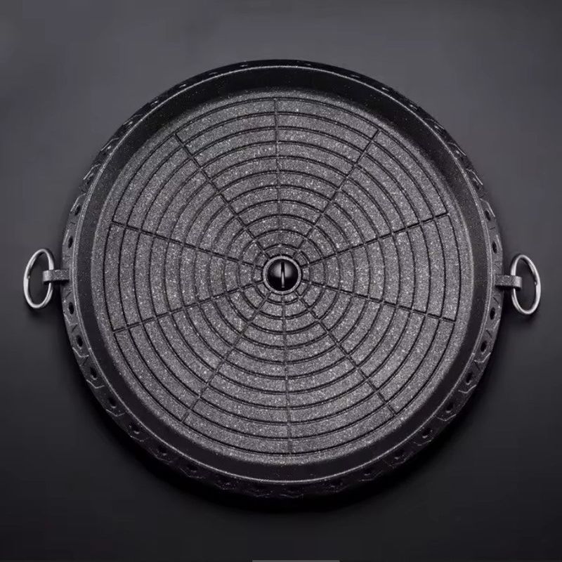 Casa si Gradina - Bucatarie si vesela - Vase pentru gatit - Tigai si seturi - Tigaie rotunda pentru gratar AO78288, 32cm, cu strat antiaderent, negru - Infinity.ro