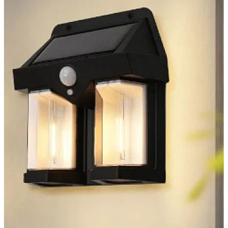 Casa si Gradina - Corpuri si surse de iluminat - Iluminat exterior - Lampi solare - Lampa solara de perete dubla CB 228 tip felinar, decorativ, de perete - Infinity.ro