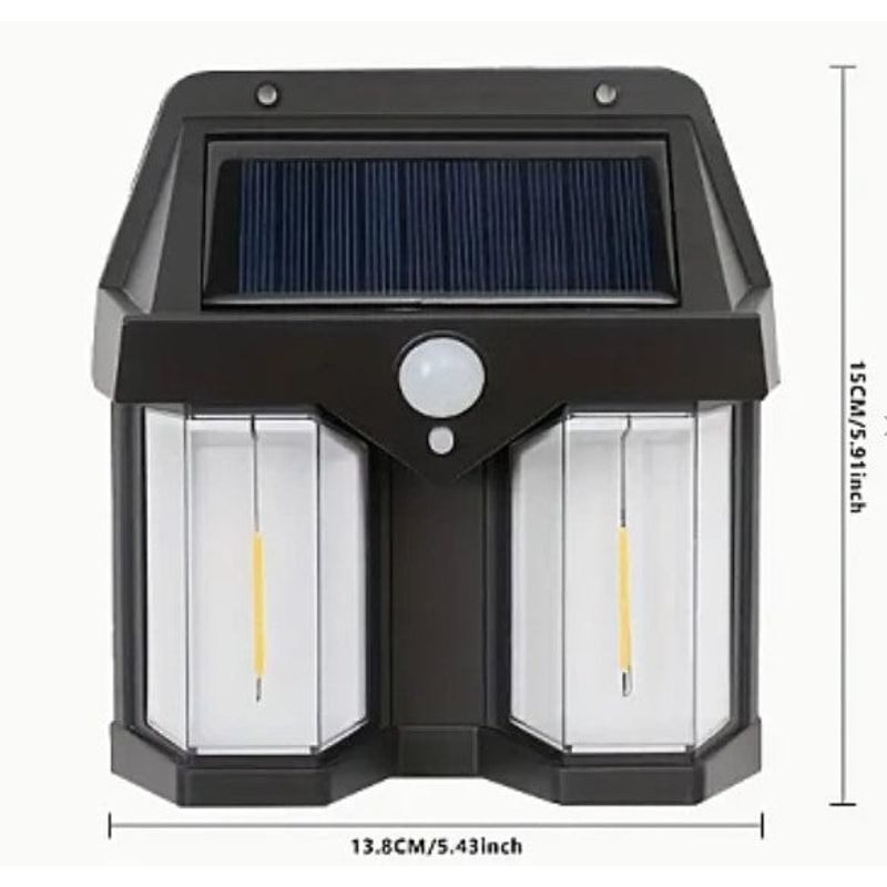 Casa si Gradina - Corpuri si surse de iluminat - Iluminat exterior - Lampi solare - Lampa solara de perete dubla CB 228 tip felinar, decorativ, de perete - Infinity.ro