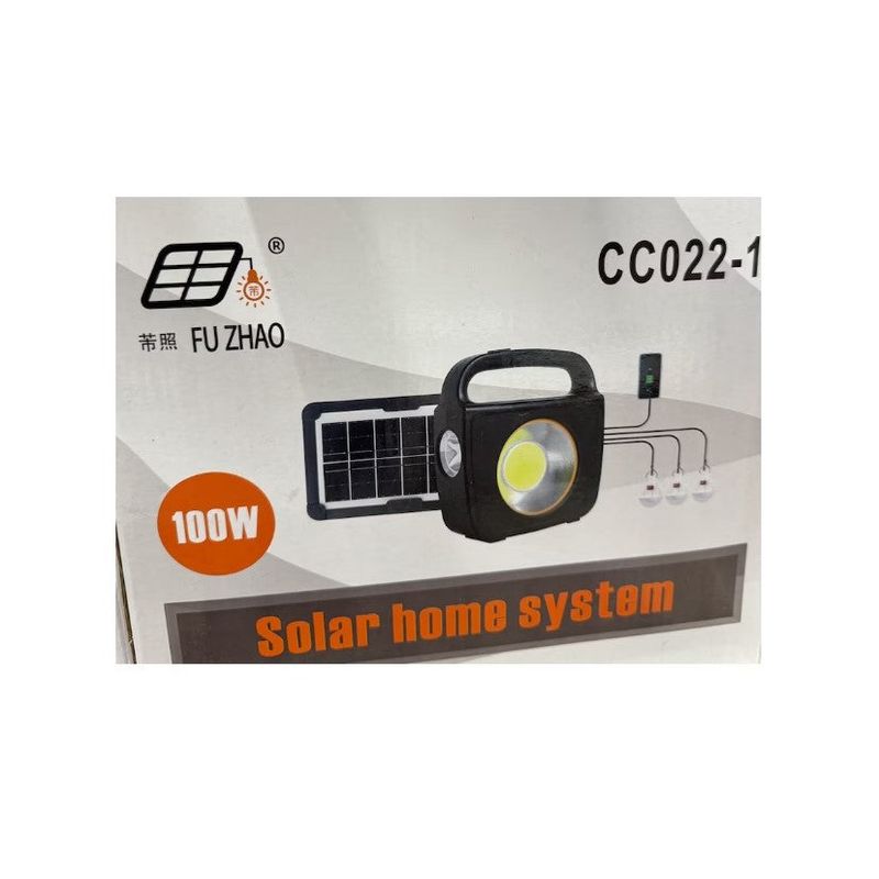 Casa si Gradina - Corpuri si surse de iluminat - Iluminat exterior - Lampi solare - Sistem solar pentru Iluminat Casa CC002-1 cu Panou si 3 Becuri 100W - Infinity.ro