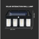 Casa si Gradina - Corpuri si surse de iluminat - Iluminat exterior - Lampi solare - Lampa solara cu 4 LED-uri, 1.5W x 4, cu senzor de miscare, 600LM, acumulator 1600mAh, negru - Infinity.ro