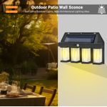 Casa si Gradina - Corpuri si surse de iluminat - Iluminat exterior - Lampi solare - Lampa solara cu 4 LED-uri, 1.5W x 4, cu senzor de miscare, 600LM, acumulator 1600mAh, negru - Infinity.ro