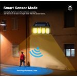 Casa si Gradina - Corpuri si surse de iluminat - Iluminat exterior - Lampi solare - Lampa solara cu 4 LED-uri, 1.5W x 4, cu senzor de miscare, 600LM, acumulator 1600mAh, negru - Infinity.ro