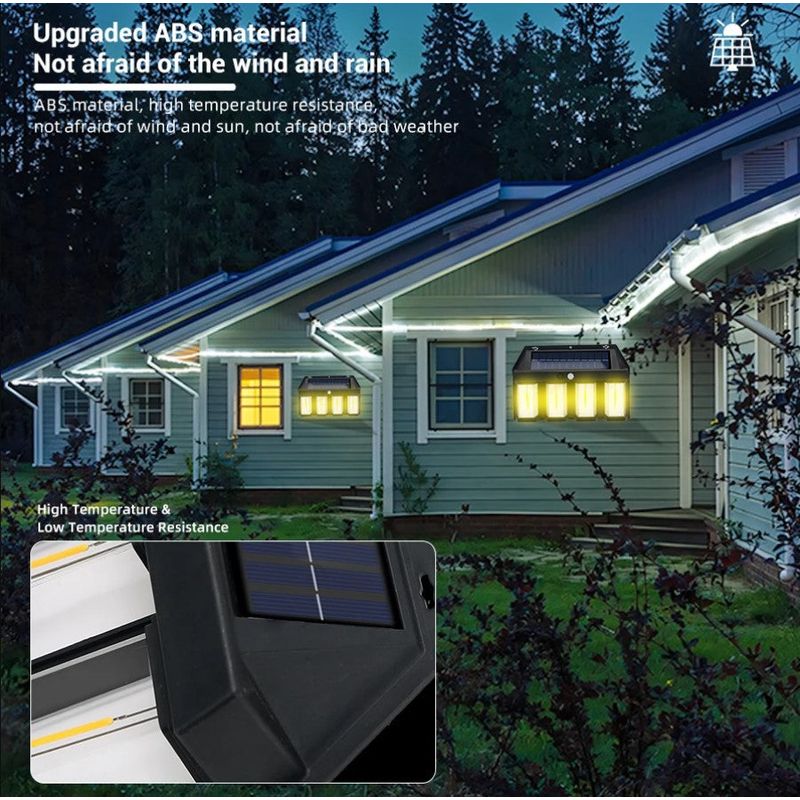 Casa si Gradina - Corpuri si surse de iluminat - Iluminat exterior - Lampi solare - Lampa solara cu 4 LED-uri, 1.5W x 4, cu senzor de miscare, 600LM, acumulator 1600mAh, negru - Infinity.ro