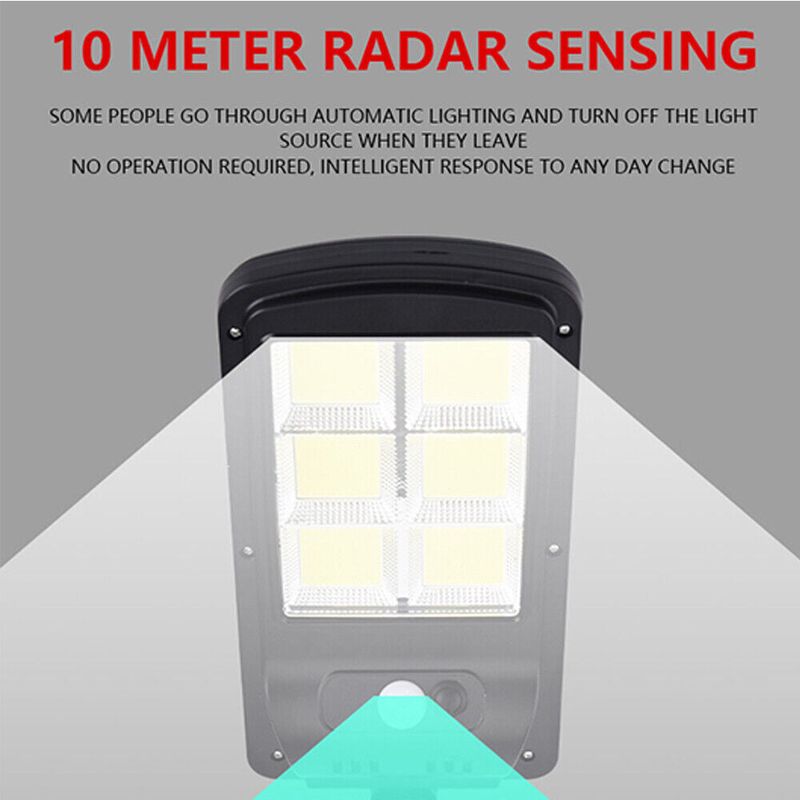 Casa si Gradina - Corpuri si surse de iluminat - Iluminat exterior - Lampi solare - Set 3 x Lampi solare stradale LED, cu 6 cadrane, senzor miscare, IP65, negru - Infinity.ro