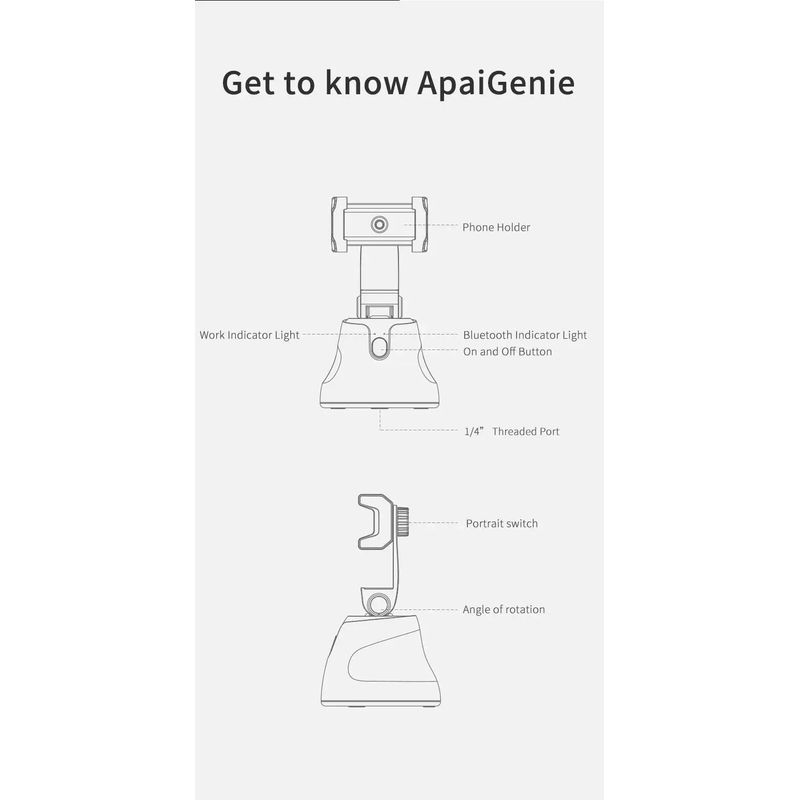 Laptop, Telefoane si Tablete - Telefoane mobile si accesorii - Accesorii Telefoane - Suport si docking telefoane - Suport Automat pentru Telefon cu Tracking, Camera, Difuzor, Bluetooth, 360°, Portabil, Negru - Infinity.ro