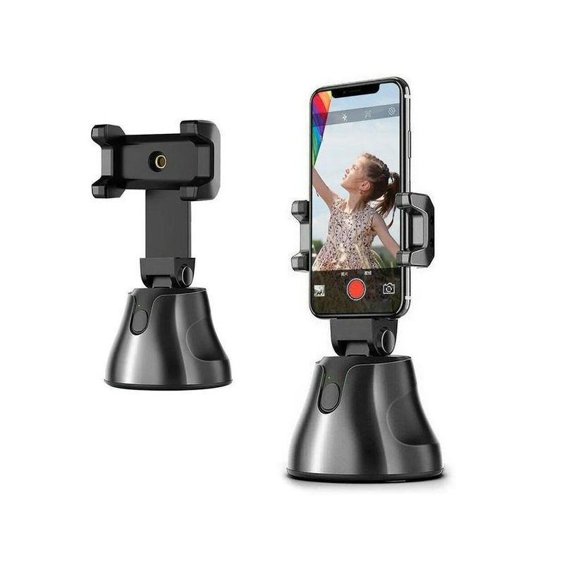 Laptop, Telefoane si Tablete - Telefoane mobile si accesorii - Accesorii Telefoane - Suport si docking telefoane - Suport Automat pentru Telefon cu Tracking, Camera, Difuzor, Bluetooth, 360°, Portabil, Negru - Infinity.ro