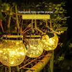 Casa si Gradina - Corpuri si surse de iluminat - Iluminat exterior - Lampi solare - Set 2 X Lampa Solara Decorativa tip Borcan, Design Modern, Lumina Calda, Sticla - Transparent - Infinity.ro