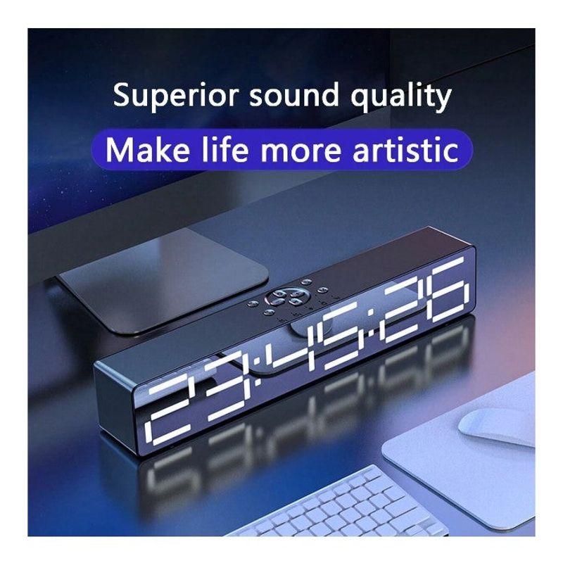 TV, Audio-Video si Foto - Portabile audio - Boxe portabile - Boxa portabila Andowl QYXB133, cu ceas, alarma, SD card slot, bluetooth, negru - Infinity.ro