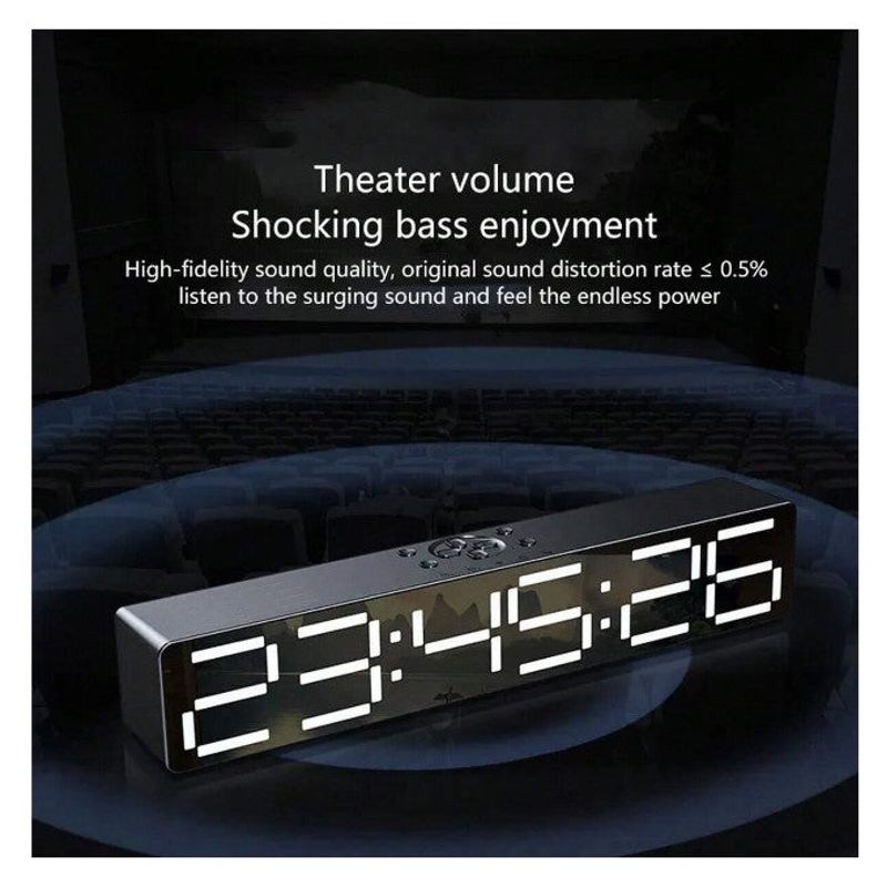 TV, Audio-Video si Foto - Portabile audio - Boxe portabile - Boxa portabila Andowl QYXB133, cu ceas, alarma, SD card slot, bluetooth, negru - Infinity.ro