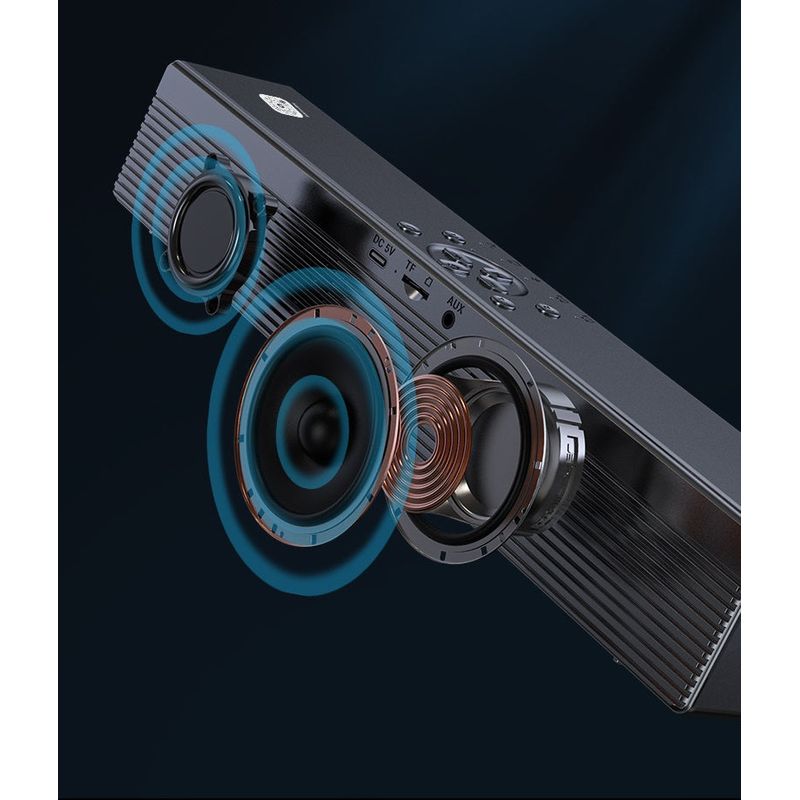 TV, Audio-Video si Foto - Portabile audio - Boxe portabile - Boxa portabila Andowl QYXB133, cu ceas, alarma, SD card slot, bluetooth, negru - Infinity.ro