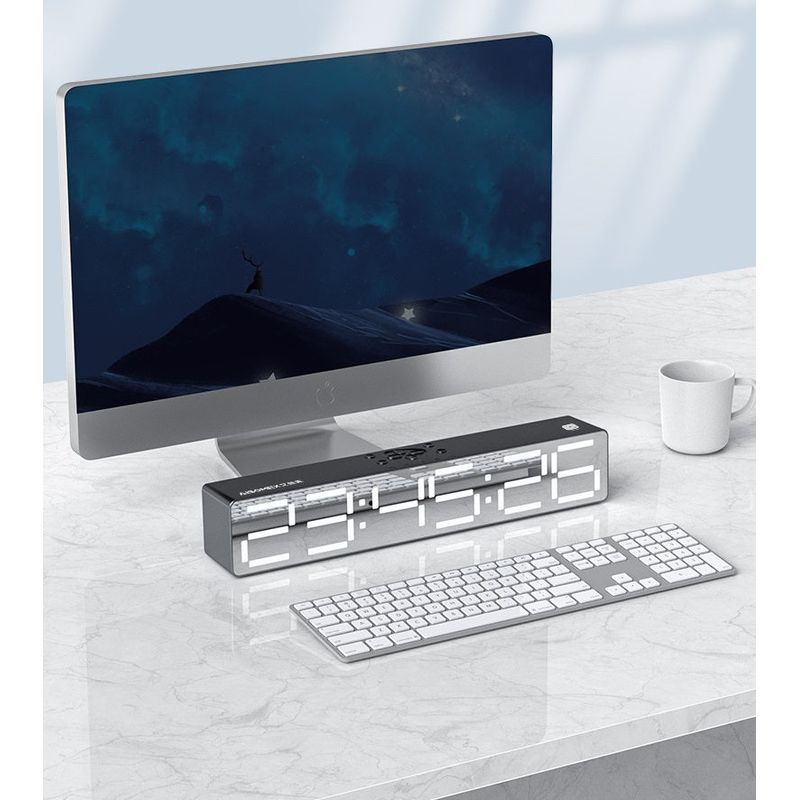 TV, Audio-Video si Foto - Portabile audio - Boxe portabile - Boxa portabila Andowl QYXB133, cu ceas, alarma, SD card slot, bluetooth, negru - Infinity.ro