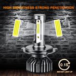 Casa si Gradina - Corpuri si surse de iluminat - Becuri si tuburi neon - Becuri - Set 2 becuri LED auto COB H7, 100W, cu ventilator, 6000K, 12000LM, protectie IP65 - Infinity.ro