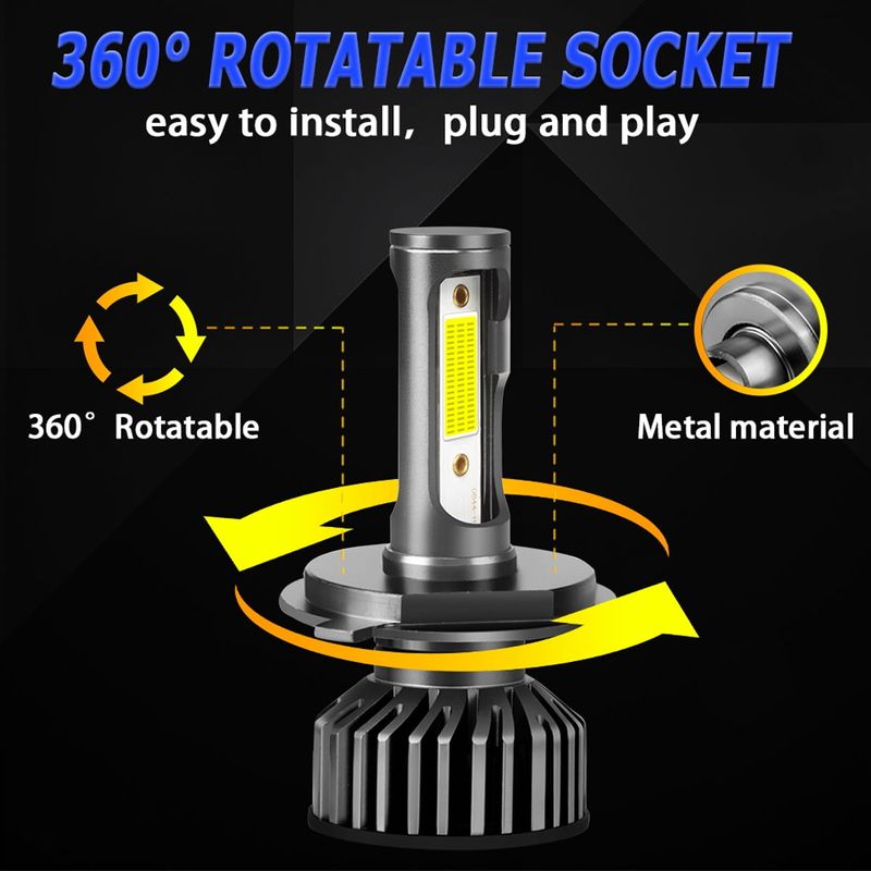 Casa si Gradina - Corpuri si surse de iluminat - Becuri si tuburi neon - Becuri - Set 2 becuri LED auto COB H7, 100W, cu ventilator, 6000K, 12000LM, protectie IP65 - Infinity.ro