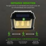 Casa si Gradina - Corpuri si surse de iluminat - Iluminat exterior - Lampi solare - Lampa solara de perete cu 3 becuri LED, 3 moduri de functionare, 38W, 600Lm, senzor miscare, IP65, negru - Infinity.ro