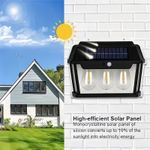 Casa si Gradina - Corpuri si surse de iluminat - Iluminat exterior - Lampi solare - Lampa solara de perete cu 3 becuri LED, 3 moduri de functionare, 38W, 600Lm, senzor miscare, IP65, negru - Infinity.ro