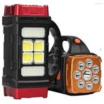 Casa si Gradina - Corpuri si surse de iluminat - Iluminat exterior - Lampi solare - Lampa solara multifunctionala HB-1678 putere 38W tip lanterna/felinar, cu maner, negru/rosu - Infinity.ro