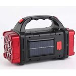 Casa si Gradina - Corpuri si surse de iluminat - Iluminat exterior - Lampi solare - Lampa solara multifunctionala HB-1678 putere 38W tip lanterna/felinar, cu maner, negru/rosu - Infinity.ro