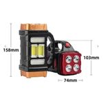 Casa si Gradina - Corpuri si surse de iluminat - Iluminat exterior - Lampi solare - Lampa solara multifunctionala HB-1678 putere 38W tip lanterna/felinar, cu maner, negru/rosu - Infinity.ro